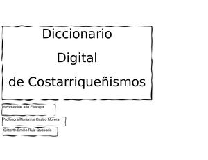 Diccionario Digital de Costarriqueñismos