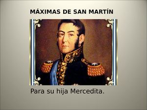 Máximas De San Martín A Su Hija Mercedes