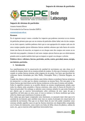 Impacto De Sistemas De Partículas