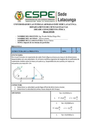 Reactivos ejercicios