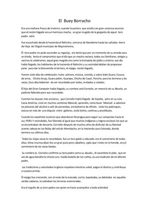 El Buey Borracho Cuento Naguhal Ultima Version