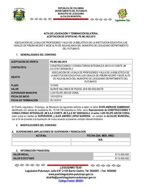 Acta De Liquidación