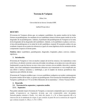 Ensayo Teorema De Varignon