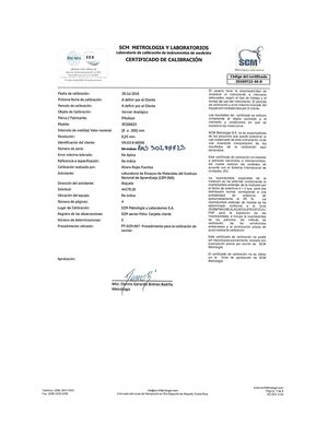 Certificado De Calibración Vernier