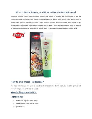 20200506 What Is Wasabi Paste And How To Use The Wasabi Paste
