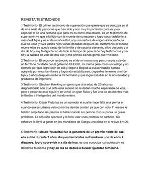 Revista Testimonios