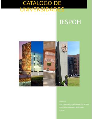 CATALOGO DE UNIVERSIDADES