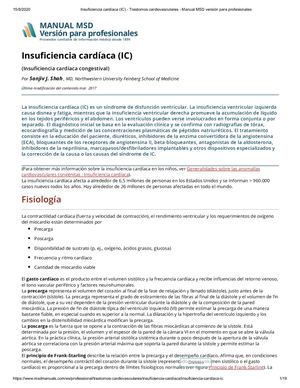 Insuficiencia Cardíaca (Ic) Trastornos Cardiovasculares Manual Msd Versión Para Profesionales