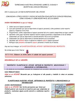 Dia 3 Comunicación (12 08) Planificar Afiche