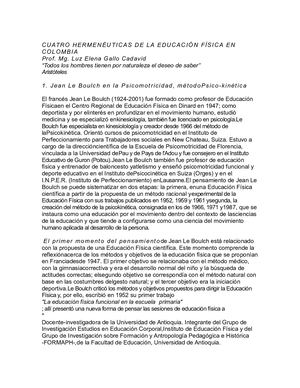 Cuatro Hermenéuticas De La Educación Física En Colombia