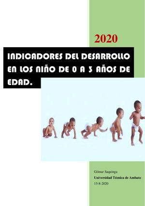 Manual Indicadores De Desarrollo En Niños De 0 A 3 Años
