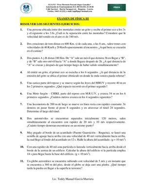 Examen De Fisica Iii