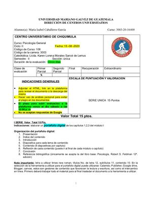 1er Parcial Psicología General 2020 Original