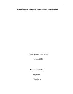 Ejemplo Del Uso Del Método Científico En La Vida Cotidiana