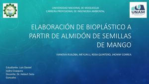Elaboración De Bioplástico A Partir De Almidón De