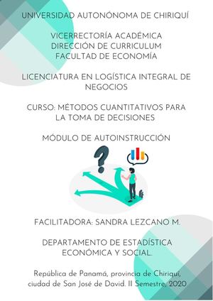 Módulo De Métodos Cuantitativos Para La Toma De Decisiones