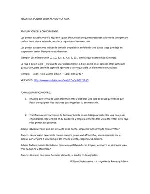 Los Puntos Suspensivos Y La Raya