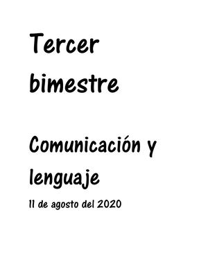 Tarea No 4 Comunbicacion Y Lenguaje Tercer Bimestre
