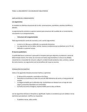 La Argmentación Y Los Anuncios Publicitarios