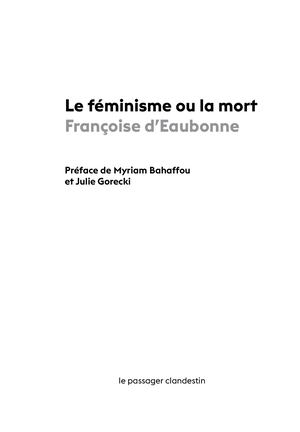 Le Feminisme Ou La Mort Extrait