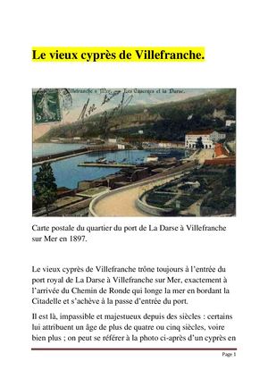 Le Vieux Cyprès De Villefranche