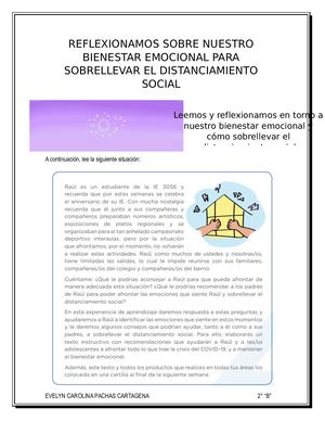 Reflexionamos Sobre Nuestro Bienestar Emocional Para Sobrellevar El Distanciamiento Social