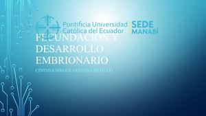 Fecundación Y Desarrollo Embrionario