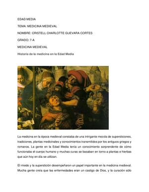 Edad Media Medicina Medieval