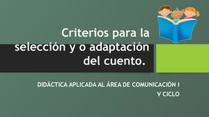 Criterios Para La Selección Y O Adaptación