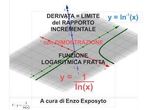 DERIVATA di FUNZIONE LOGARITMICA FRATTA, con BASE e = 2,718281828...