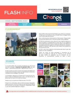 FLASH INFO N°105 SEPTEMBRE 2020