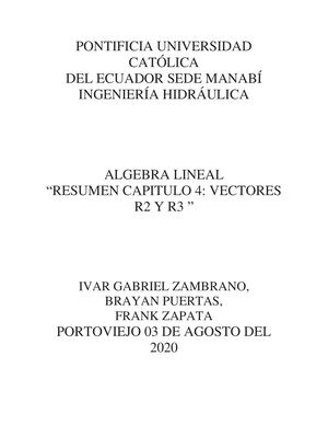 Resumen Capitulo 4 Algebra Lineal