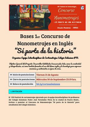 Bases 1er Concurso De Nanometrajes