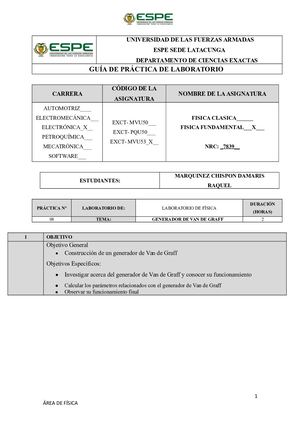 Laboratorio 1 Generador De Van De Graff