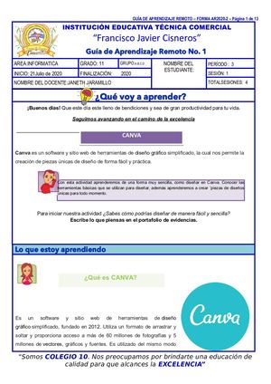 3er Periodo Guias Grado 11 Informatica