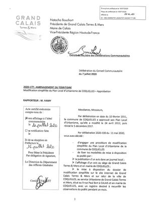 20200707 - Deliberations - Amenagement Du Territoire