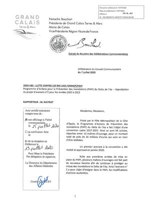 20200707 - Deliberations - Lutte Contre Les Risques GEMAPI PAPI