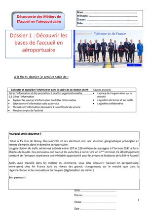 Dossier 1 Présentation D'air France