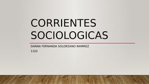 Corrientes Sociologicas