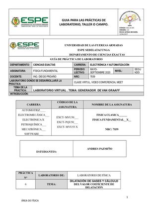 Lab Del Generador De Van De Graaff