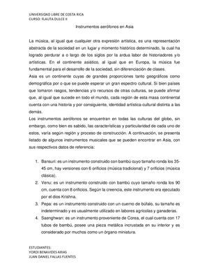 8Instrumentos Aerófonos En Asia Resumen