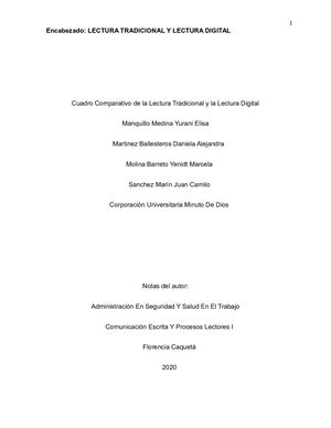 Cuadro Comparativo De Los Tipos De Lectura