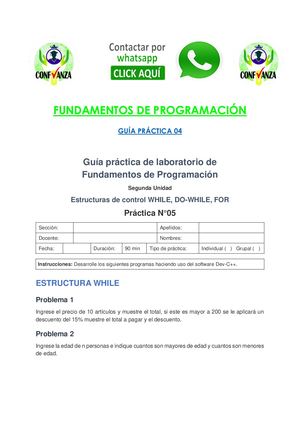 FUNDAMENTOS DE PROGRAMACIÓN - GUÍA PRACTICA 4