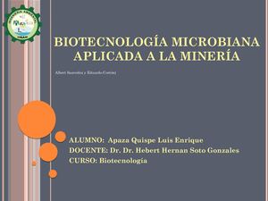 Biotecnología Microbiana Aplicada A La Minería
