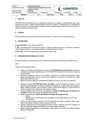 03 05 309 Desmovilizacion De Recursos , Equipos Y Personal V2