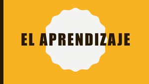 El Aprendizaje