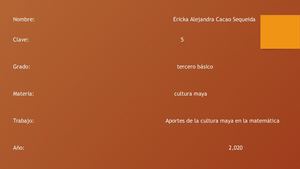 Aportes De La Cultura Maya En Matematica