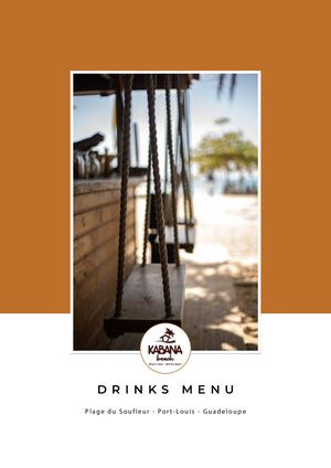 Carte Cocktail KABANA BEACH