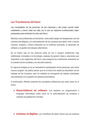 10 Profesiones de Futuro.