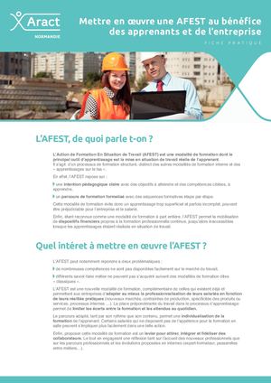 Mettre en oeuvre une AFEST au bénéfice des apprenants et de l'entreprise